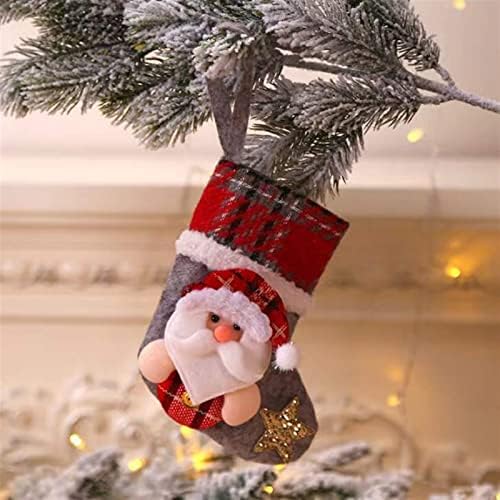 Aethegh božićne čarape 4 pakete, slatka plišana santa medvjeda snjegovića božićne čarape, božićne privjeske viseće