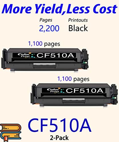 ColorPrint 2-paket kompatibilan 204A Crni Toner za zamjenu visokog kapaciteta za HP Cf510a CF