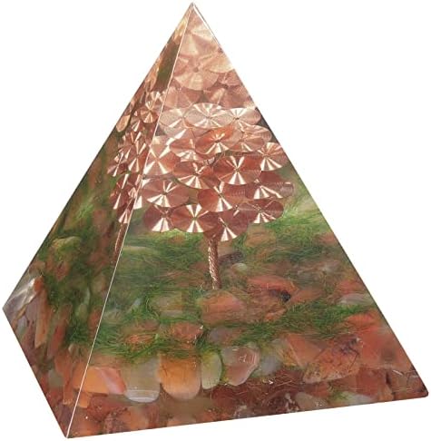 Yatming ručno izrađeni orgone Crystal piramide za zaštitu, srušio klelijski kamenje bakreno žičano stablo