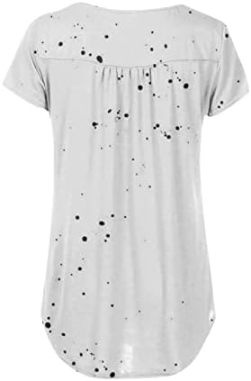 Ženska majica V izrez Osnovne majice kratkih rukava 2023. Ljetno udobne otisnute modne ležerne labave bluze