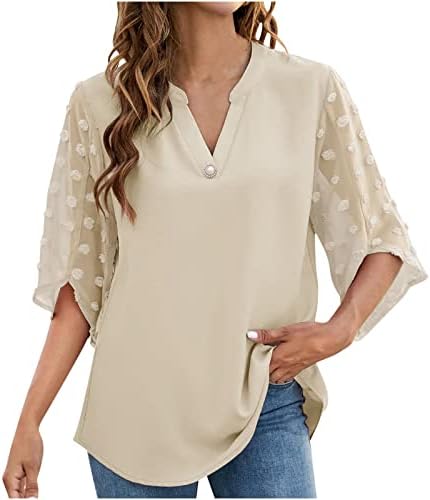 Grafičke majice za žene ženske poslovne Casual V izrez majice kratke rukave vrhovi elegantna trendi bluza