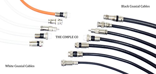 3 stopa Crna - čvrsti Bakarni koaksijalni kabl - RG6 koaksijalni kabl sa konektorima, F81 / RF, digitalni koaksijalni za Audio/Video, Kablovska TV, Antena, Internet, & amp; satelit, 3 stope