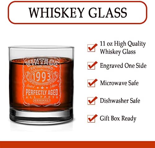 Veracco Vintage osnovana 1993 ograničeno izdanje savršeno starih svih dijelova Original 30 godina Funny rođendanski poklon za nekoga ko voli da pije trideset i Fabulous Whisky Glass