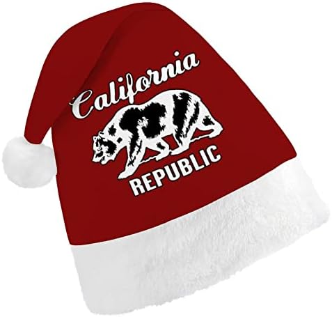 California Republika Vintage bijeli medvjed Božić šešir Santa šešir Funny Božić kape Holiday Party kape za žene / muškarci