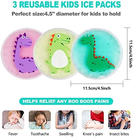 Hilph® paket od 3 pakovanja leda za djecu dinosaurusa za ozljede + 2 pakovanja leda u perineumu